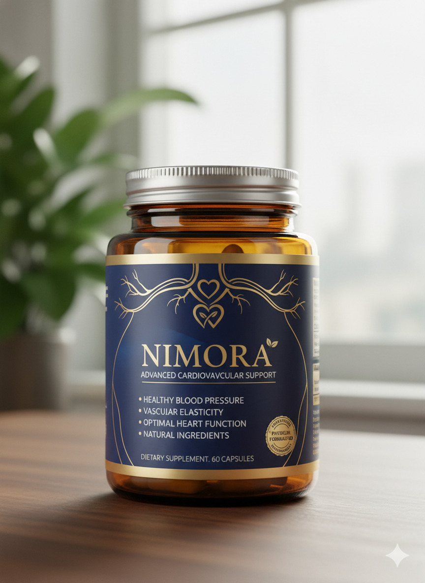 Nimora supplement bottle on a neutral studio background
